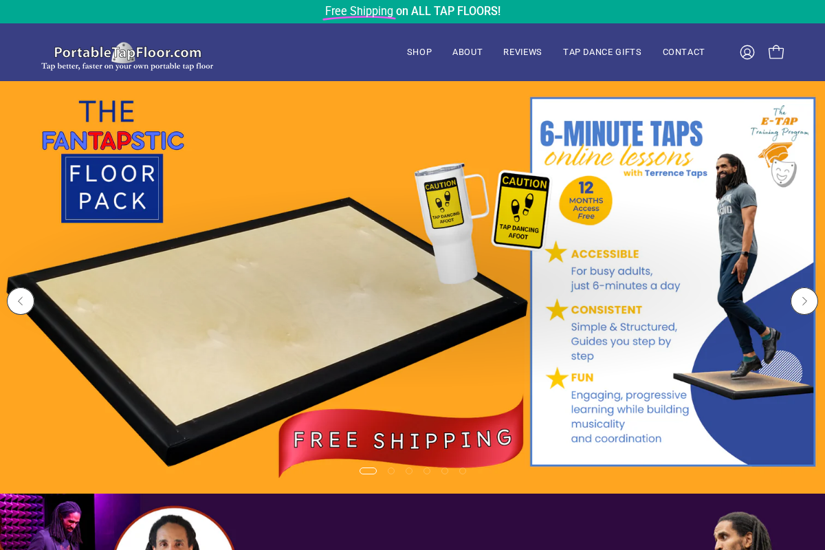 portabletapfloor.com homepage screenshot
