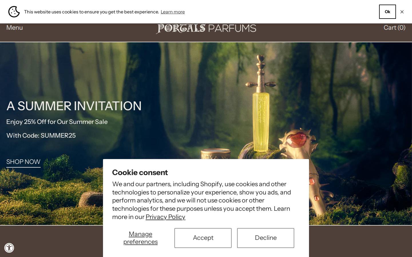 Portalsparfums homepage screenshot