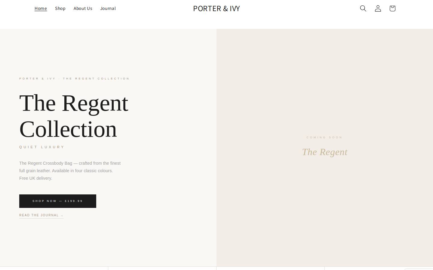 porterandivy.com homepage screenshot