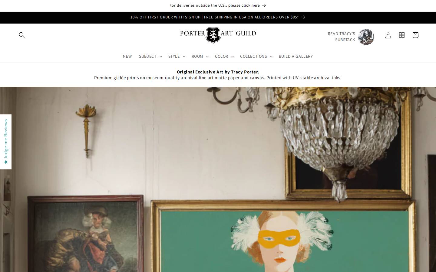 Porterartguild homepage screenshot