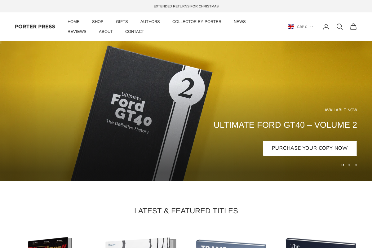 Porter Press International homepage screenshot