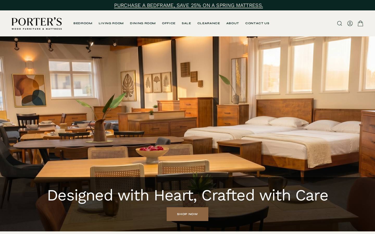 portersfurniture.ca homepage screenshot