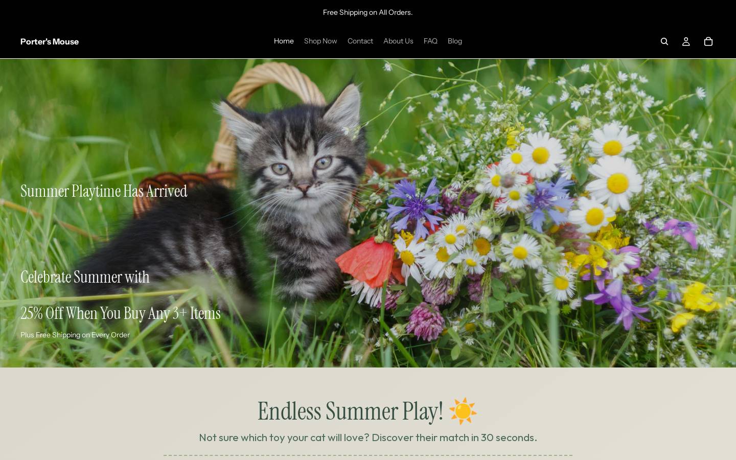 portersmouse.com homepage screenshot