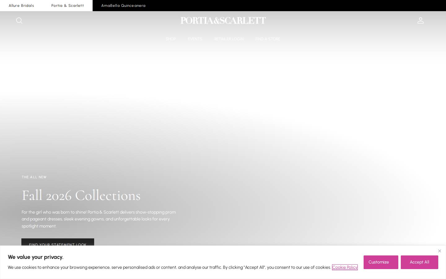 Portia and Scarlett homepage screenshot