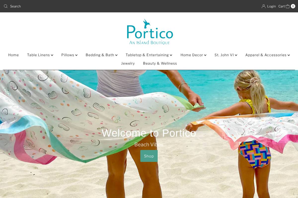 porticoshop.com homepage screenshot