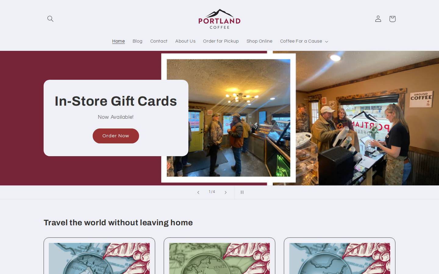 portlandcoffeewv.com homepage screenshot