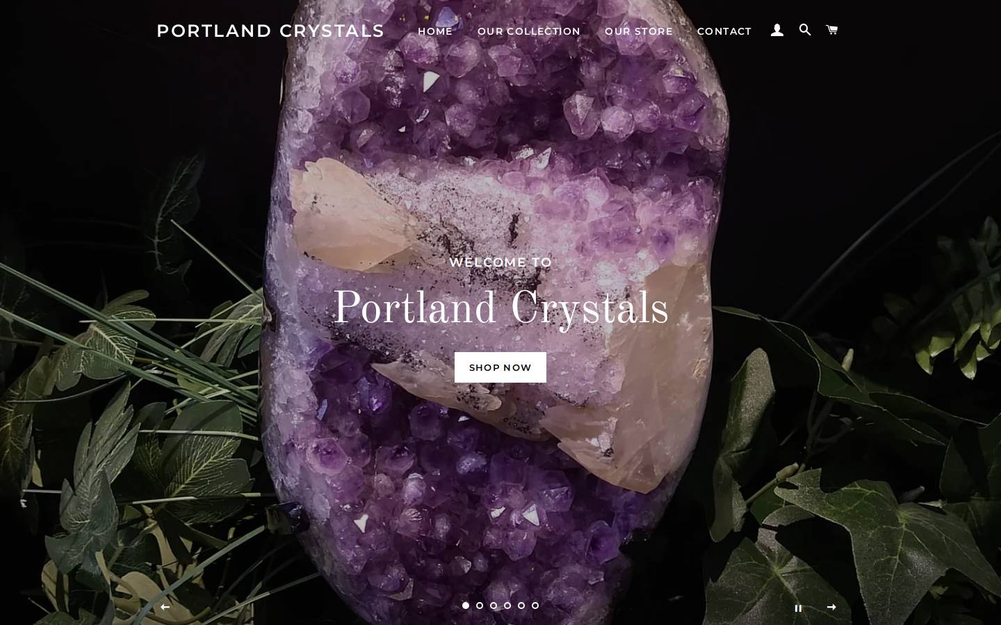 portlandcrystals.com homepage screenshot