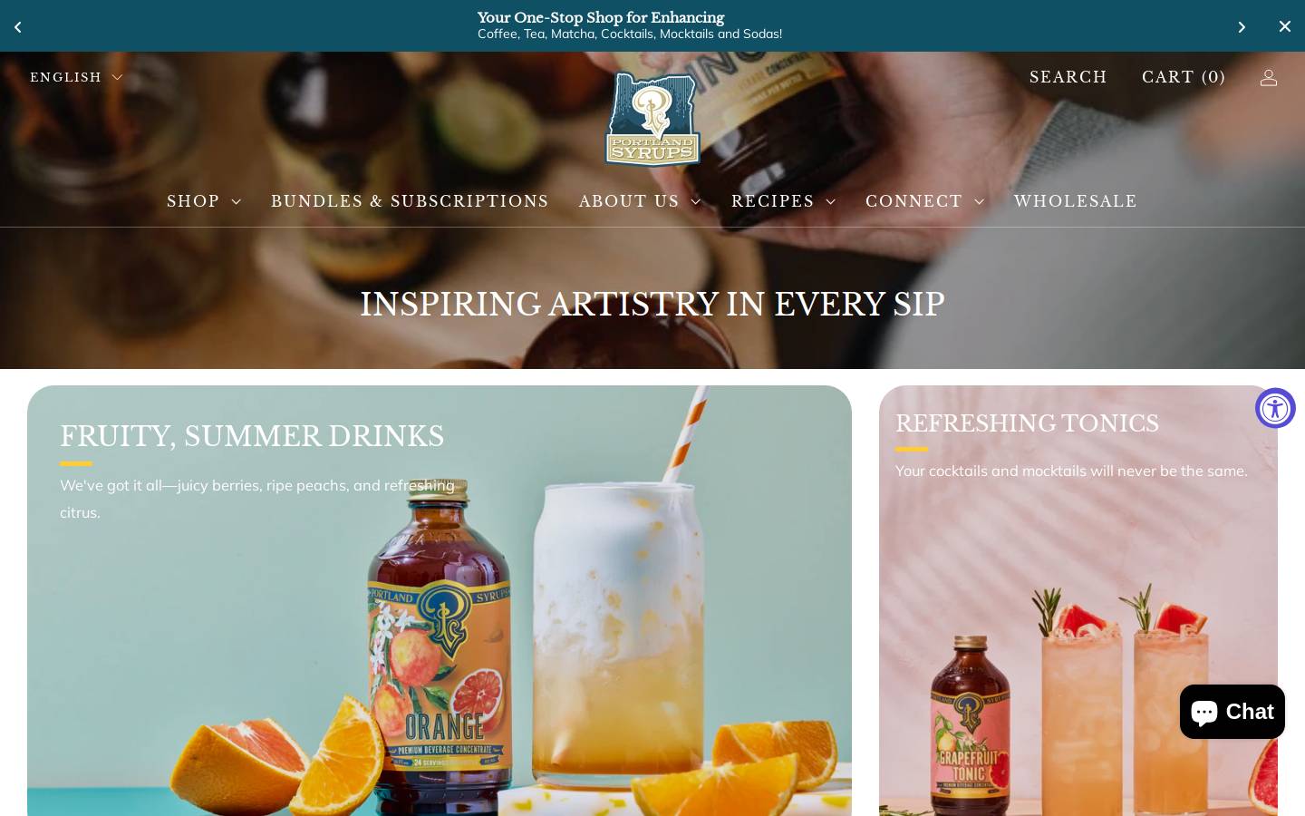 portlandsoda.com homepage screenshot
