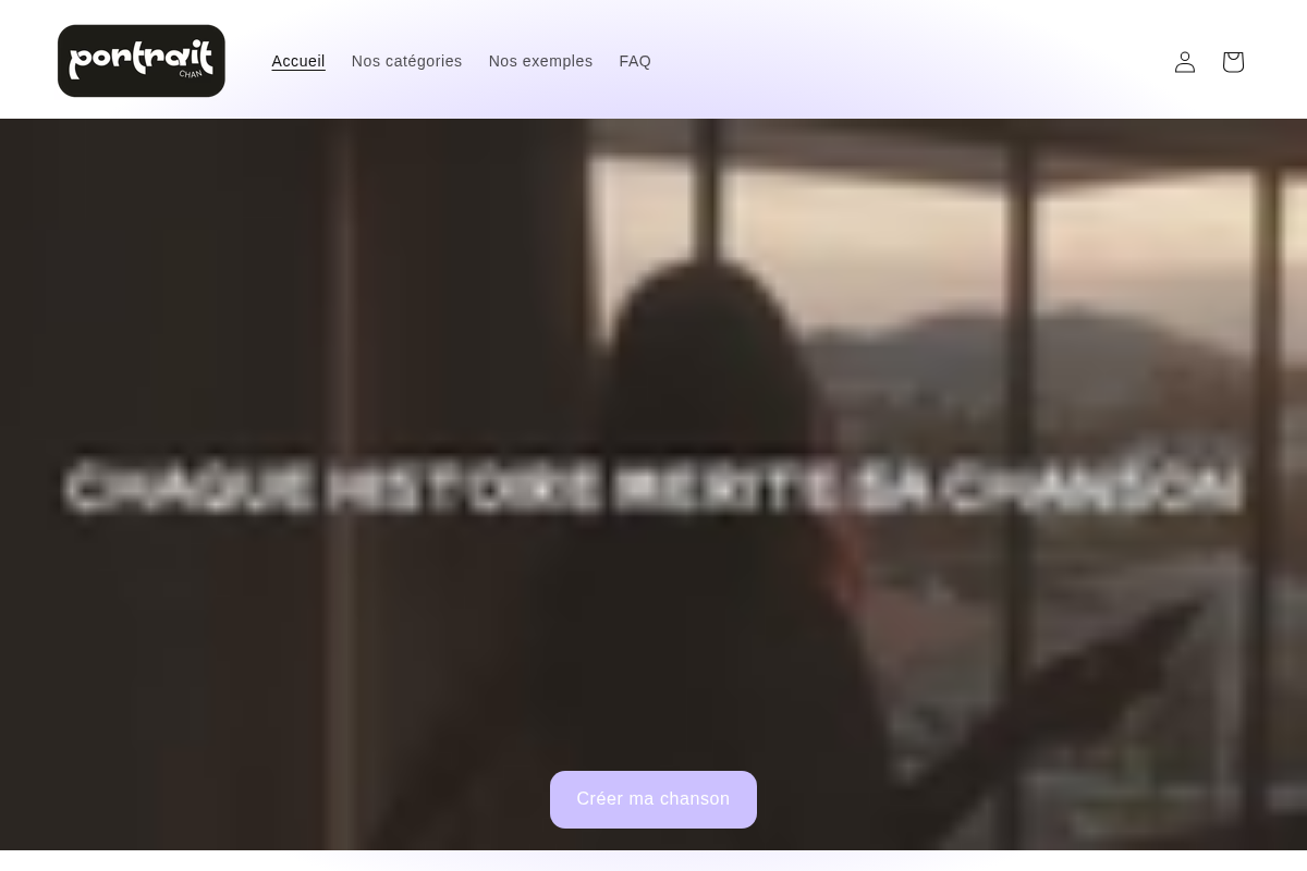 Portrait Chanté homepage screenshot