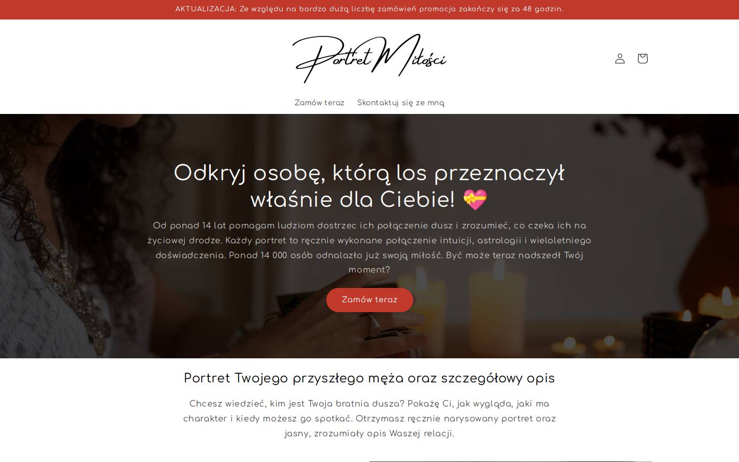 portretmilosci.pl homepage screenshot