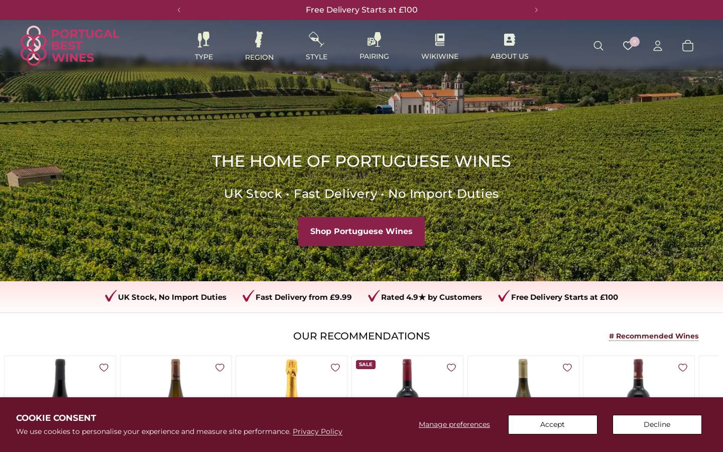 portugalbestwines.com homepage screenshot