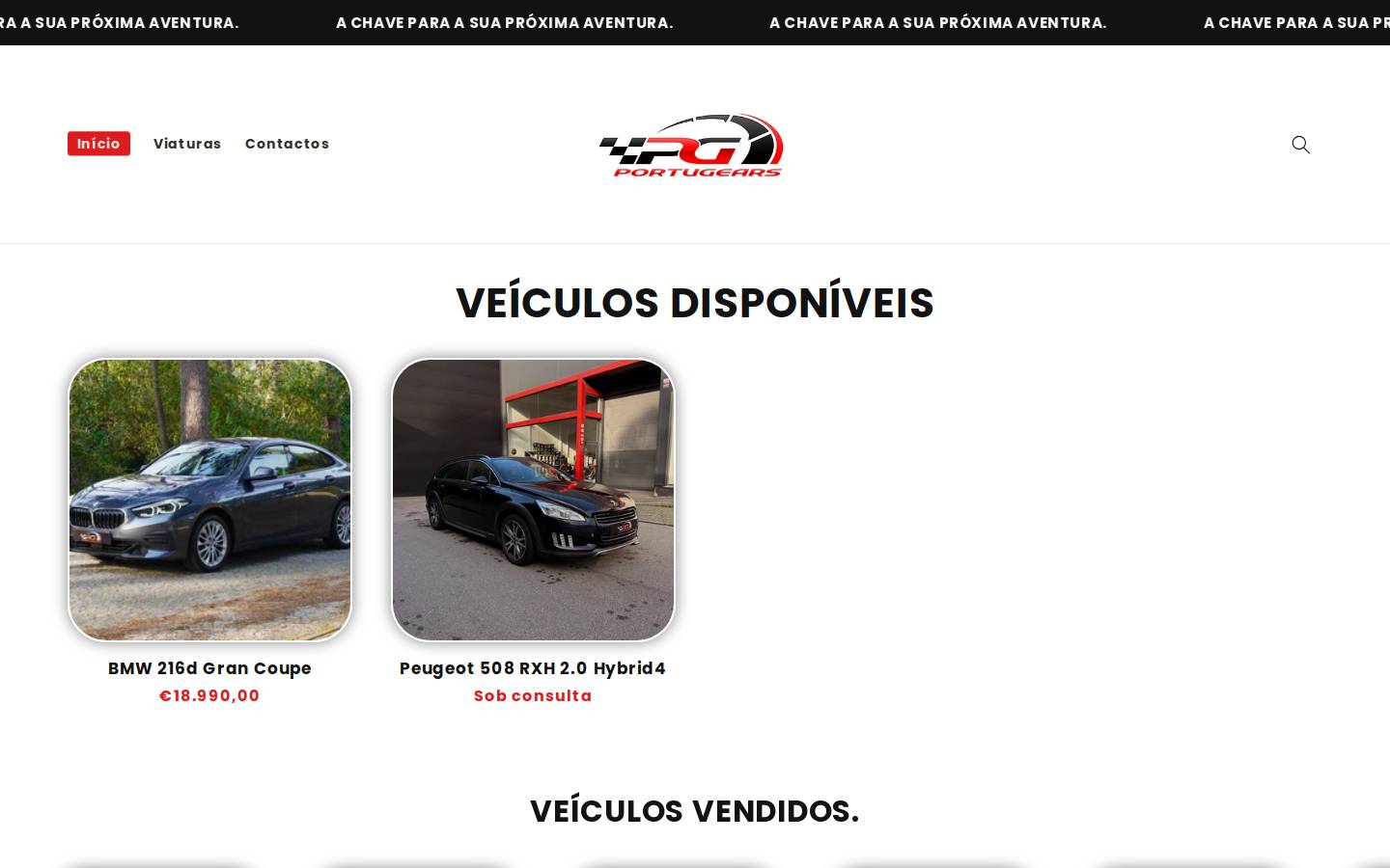 portugears.com homepage screenshot