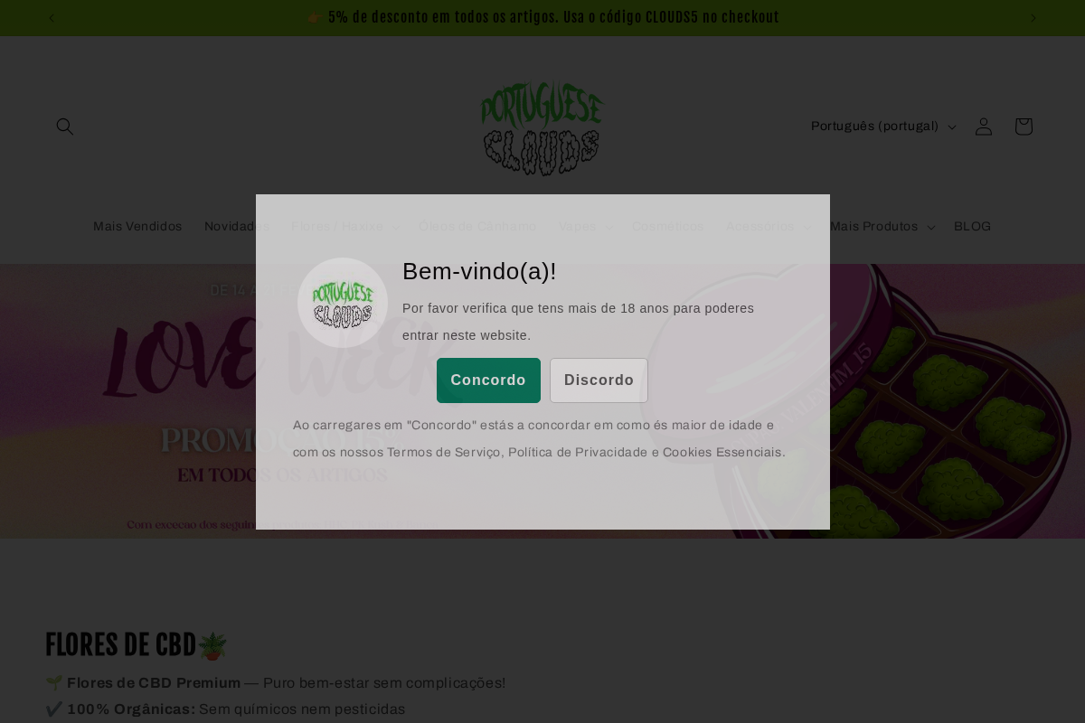 Portugueseclouds homepage screenshot