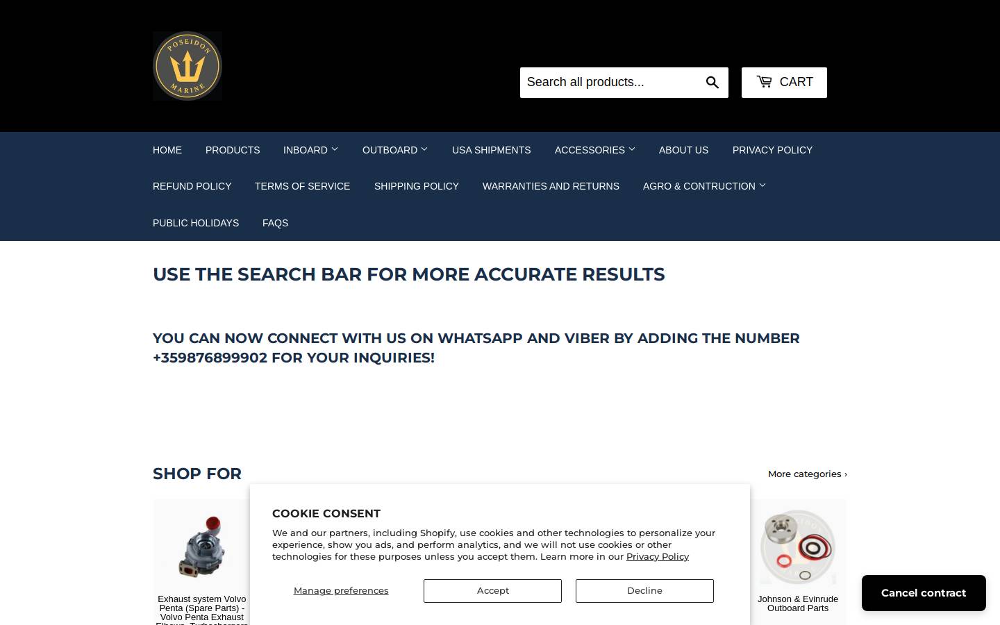 PoseidonMarine homepage screenshot