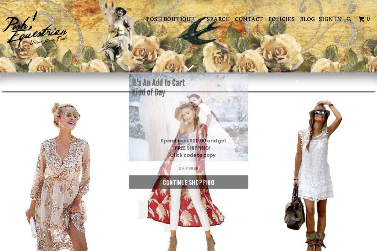 posh-equestrian.com homepage screenshot