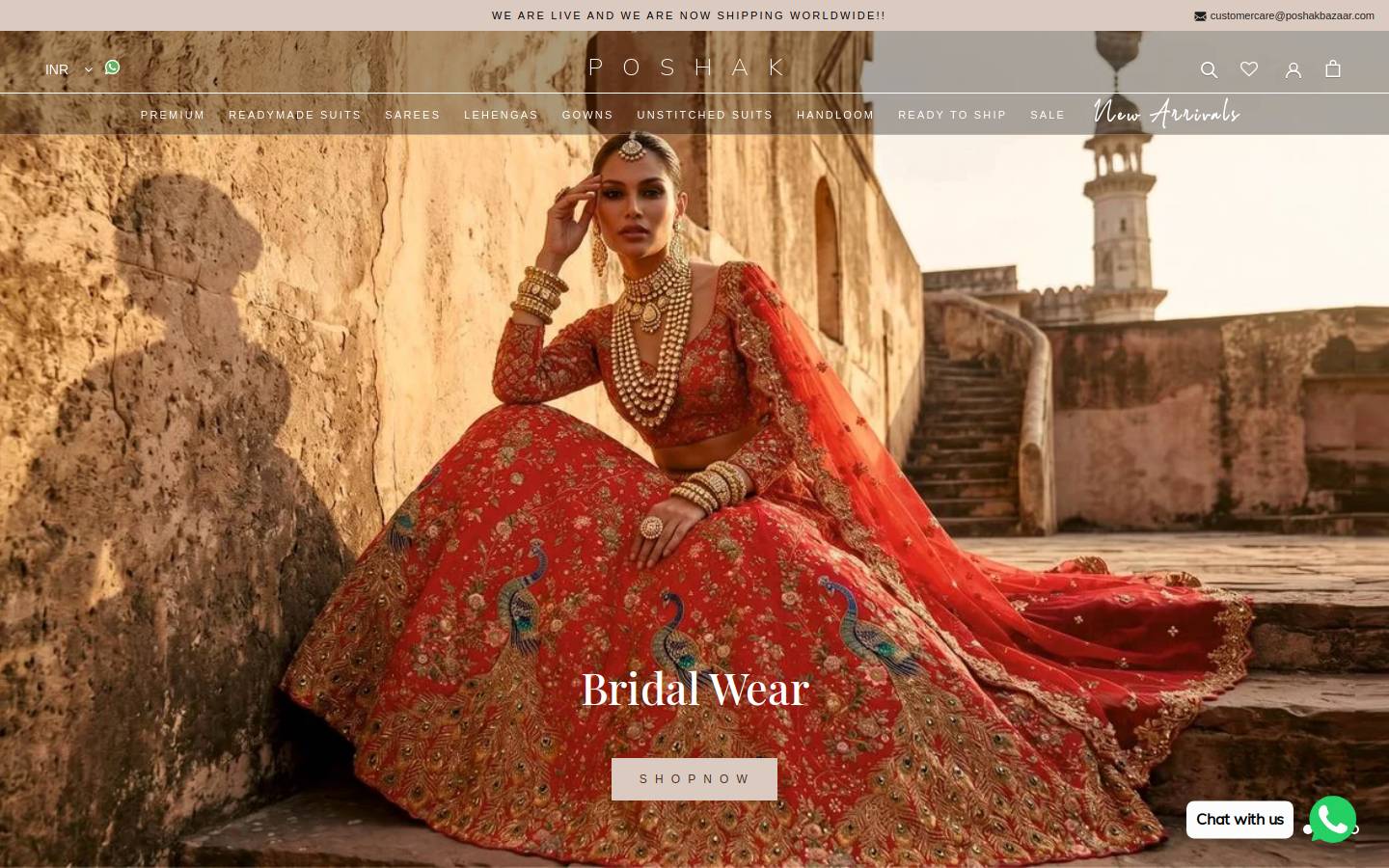 poshakbazaar.com homepage screenshot
