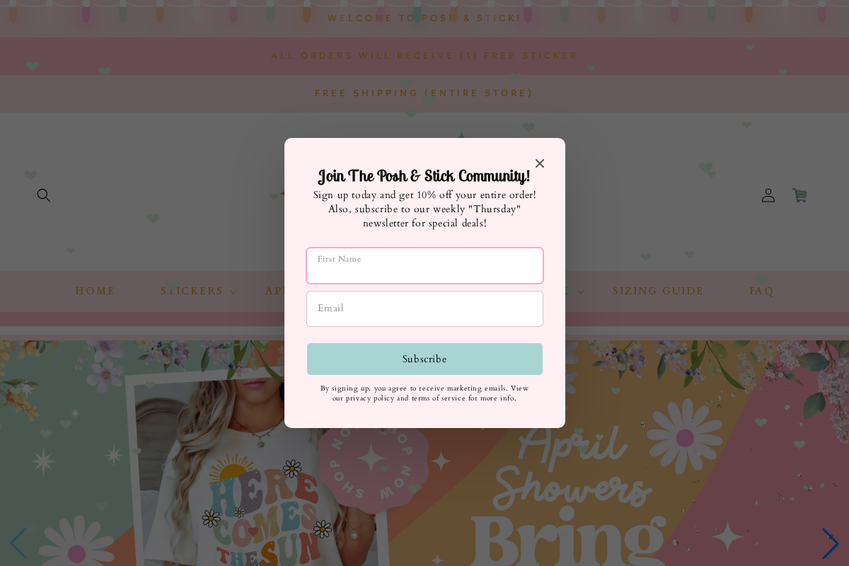 poshandstick.com homepage screenshot