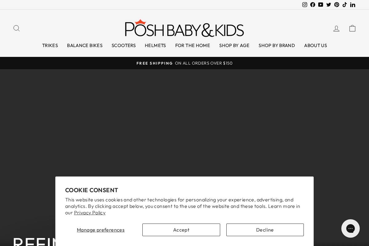 poshbabyandkids.ca homepage screenshot