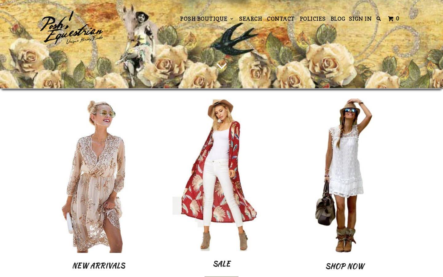 poshequestrian.com homepage screenshot