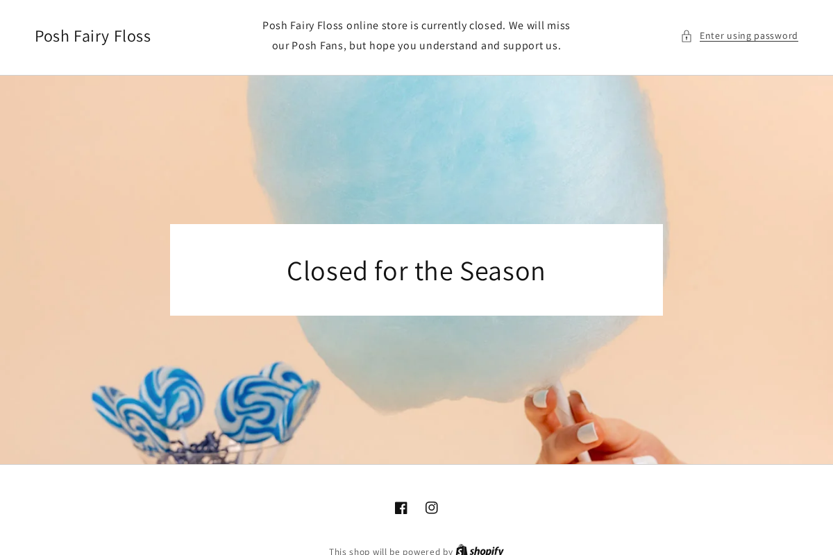 poshfairyfloss.com homepage screenshot