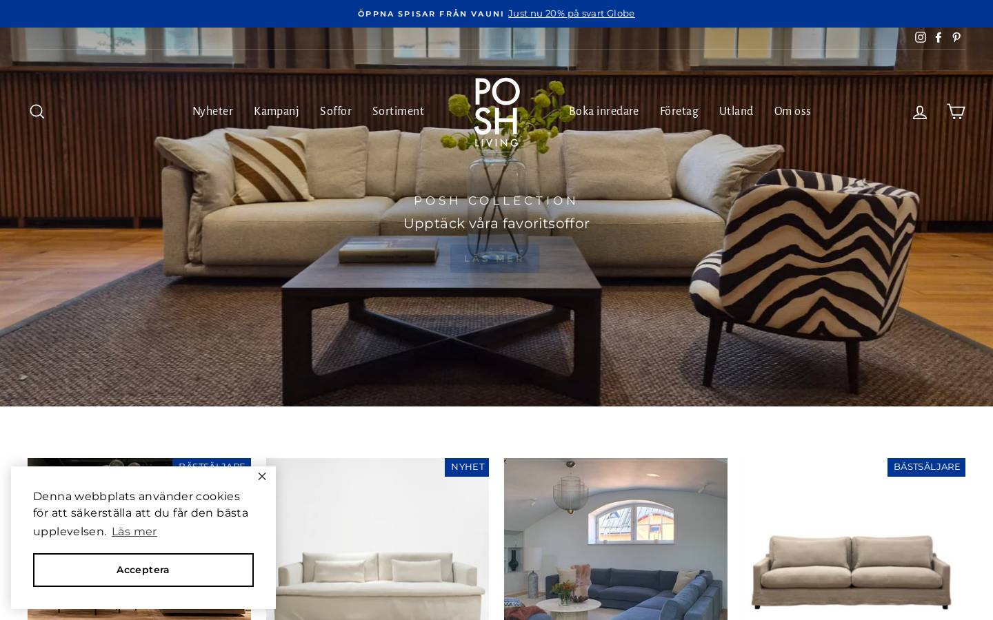 Posh Living homepage screenshot