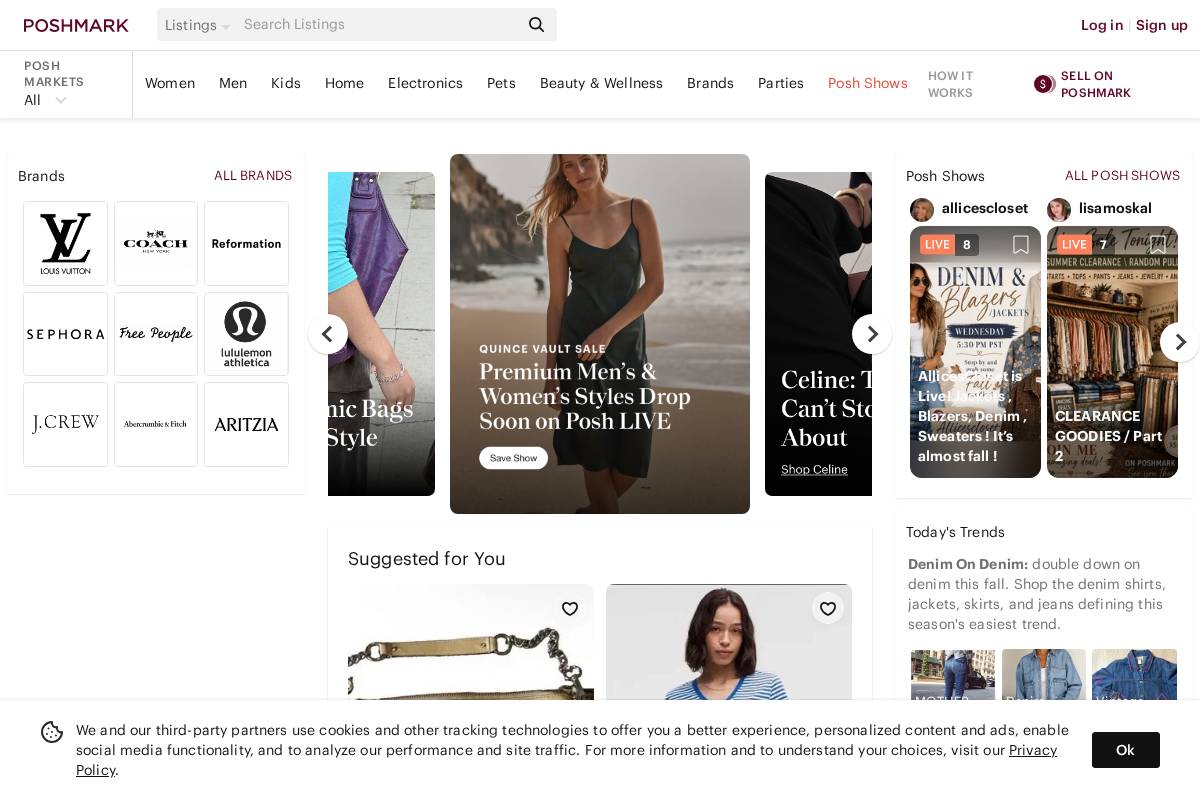 poshmark.com homepage screenshot