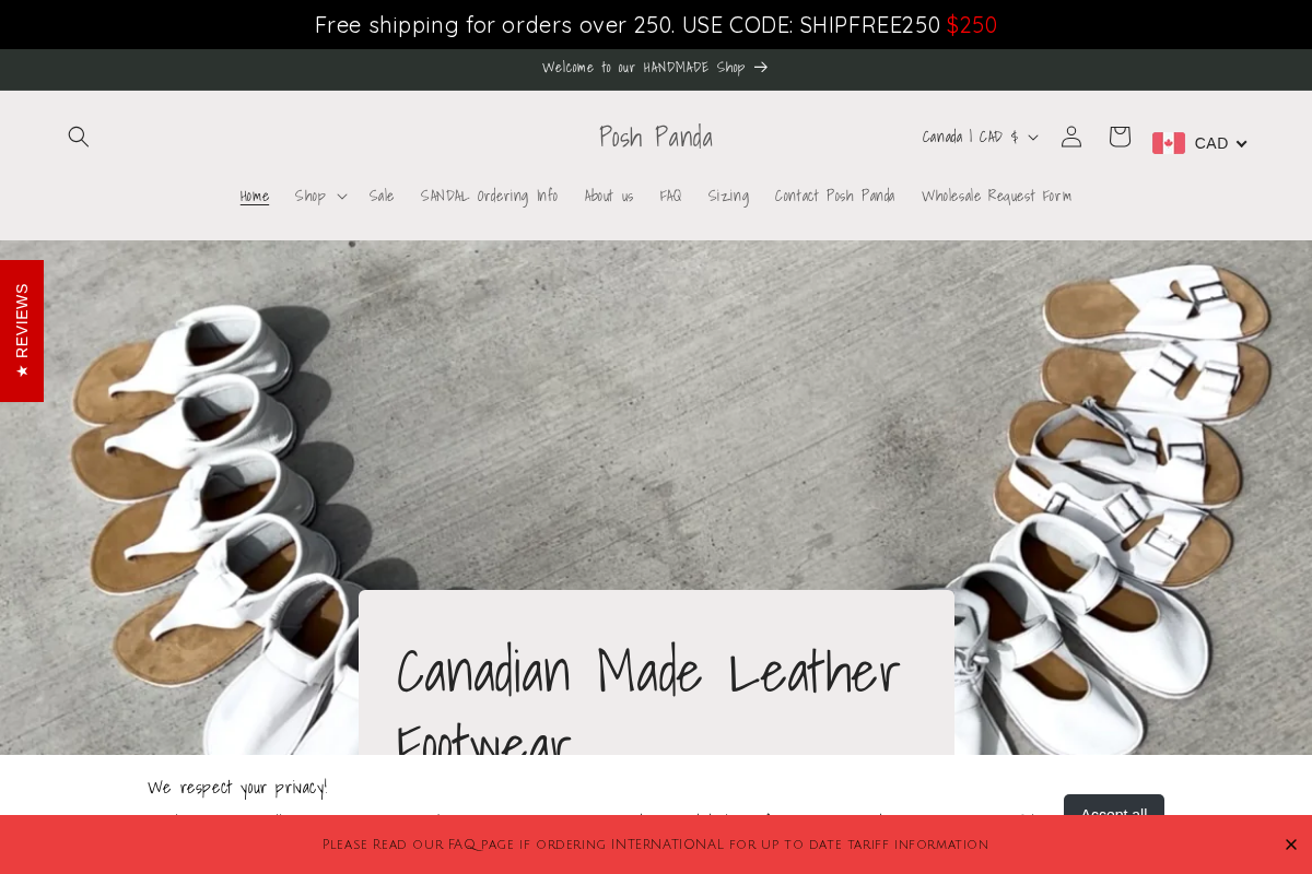 Posh Panda homepage screenshot