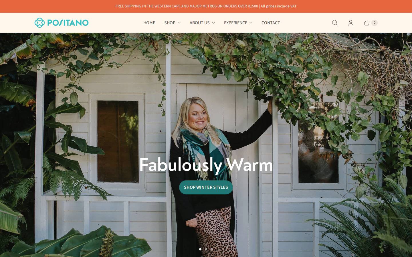 positano.co.za homepage screenshot