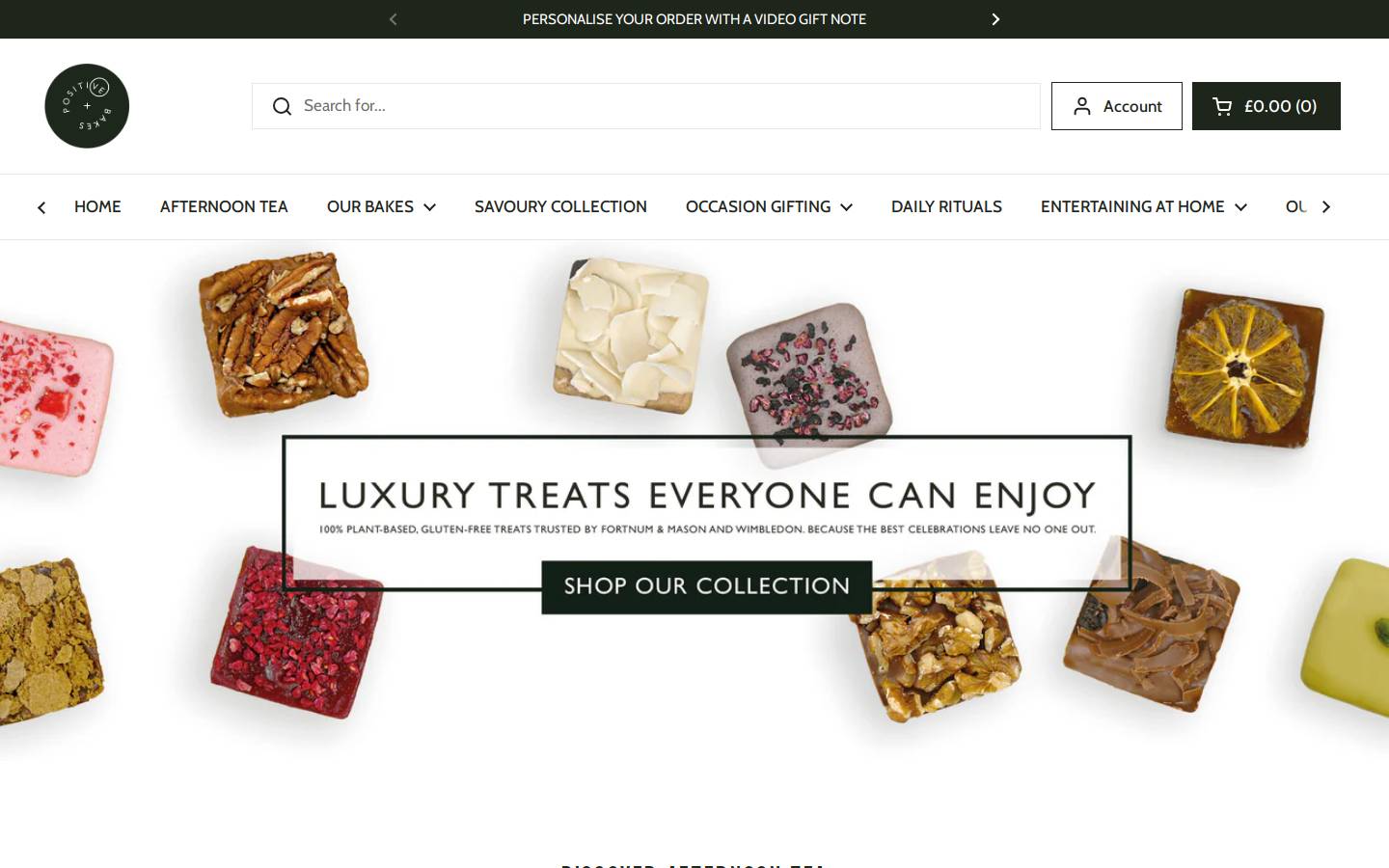 Positivebakes homepage screenshot