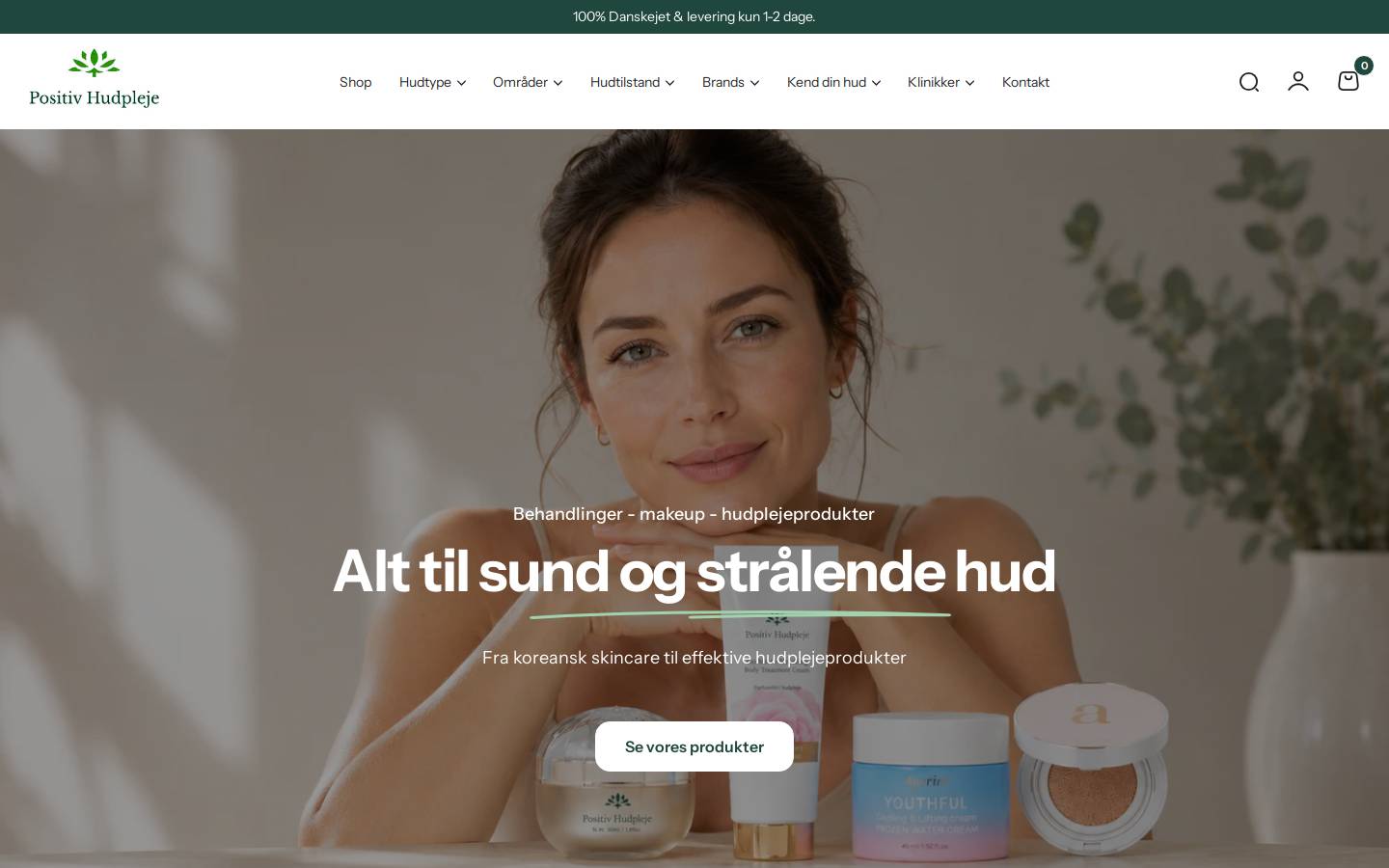 Positivhudpleje homepage screenshot