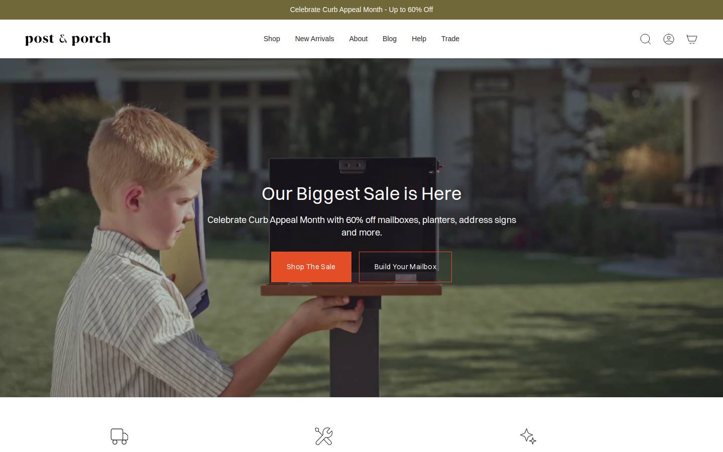Postandporch homepage screenshot