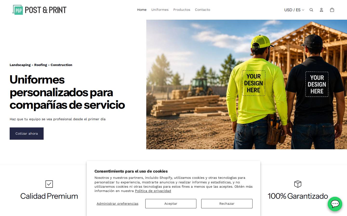postandprint.com homepage screenshot