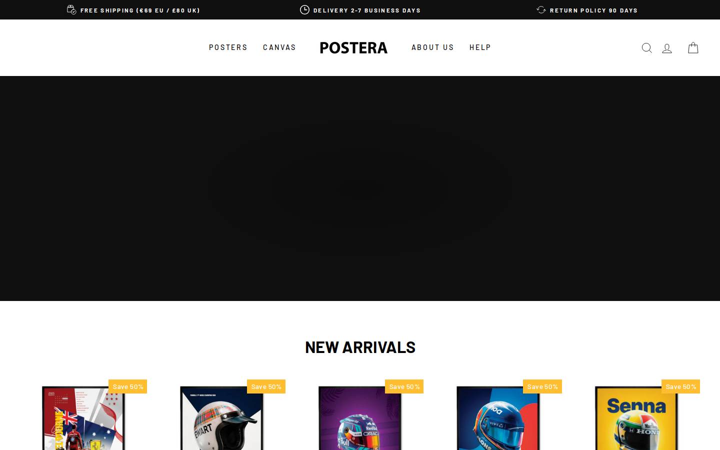 POSTERA homepage screenshot