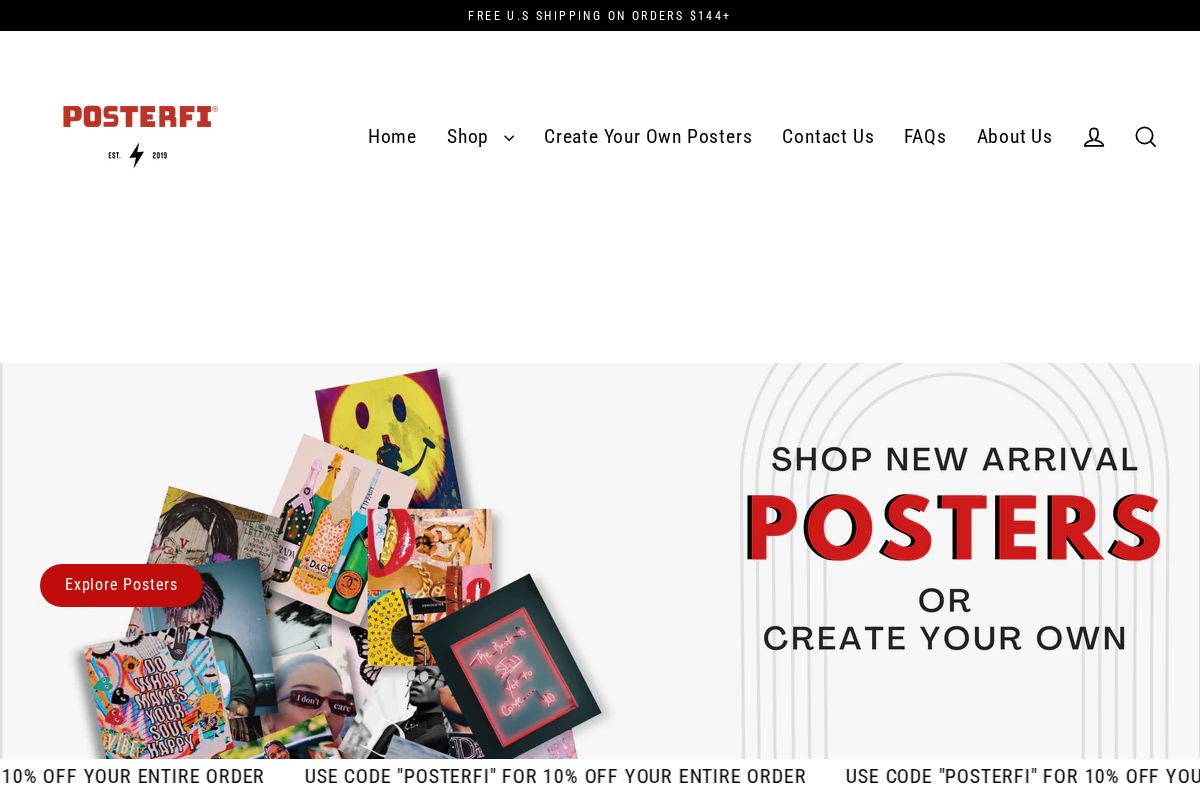 Posterfi homepage screenshot