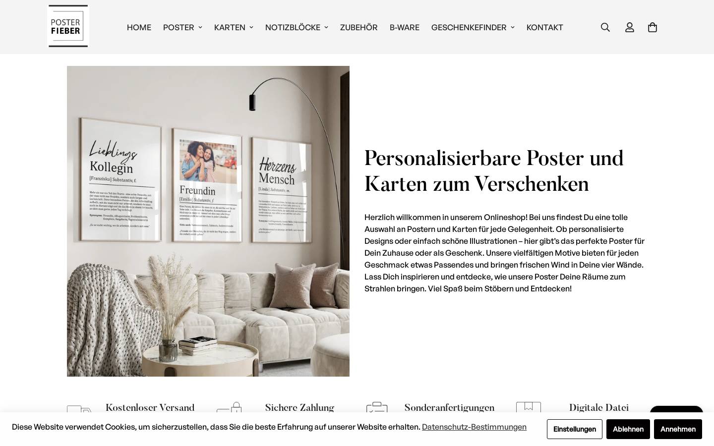 posterfieber.de homepage screenshot
