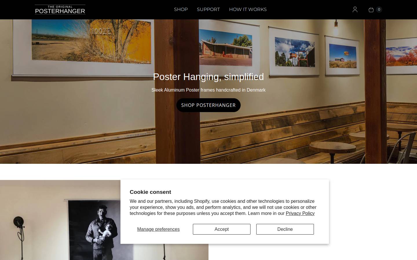 posterhanger.com homepage screenshot