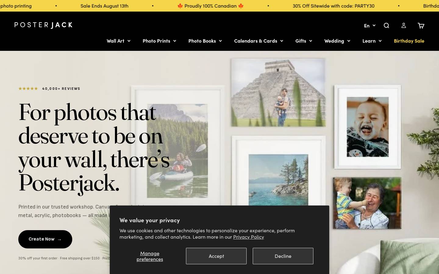 Posterjack homepage screenshot