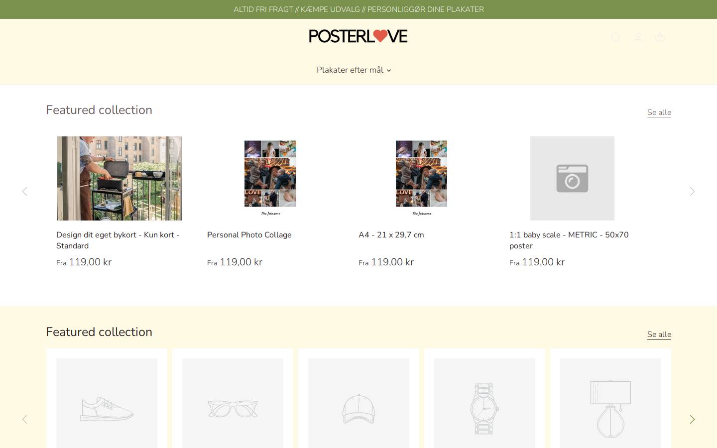 posterlove.dk homepage screenshot
