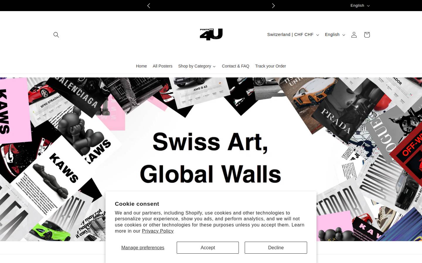 posters-4u.com homepage screenshot