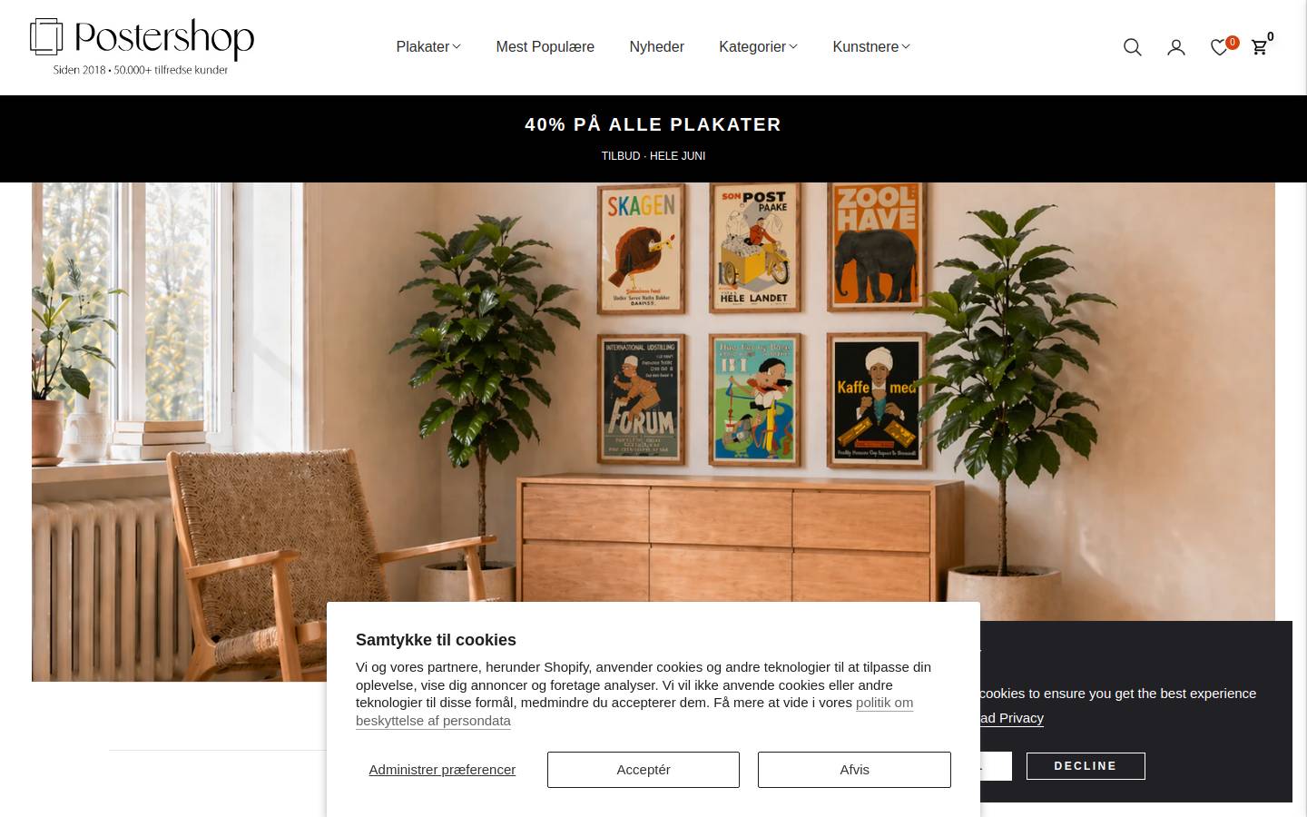 Postershop homepage screenshot