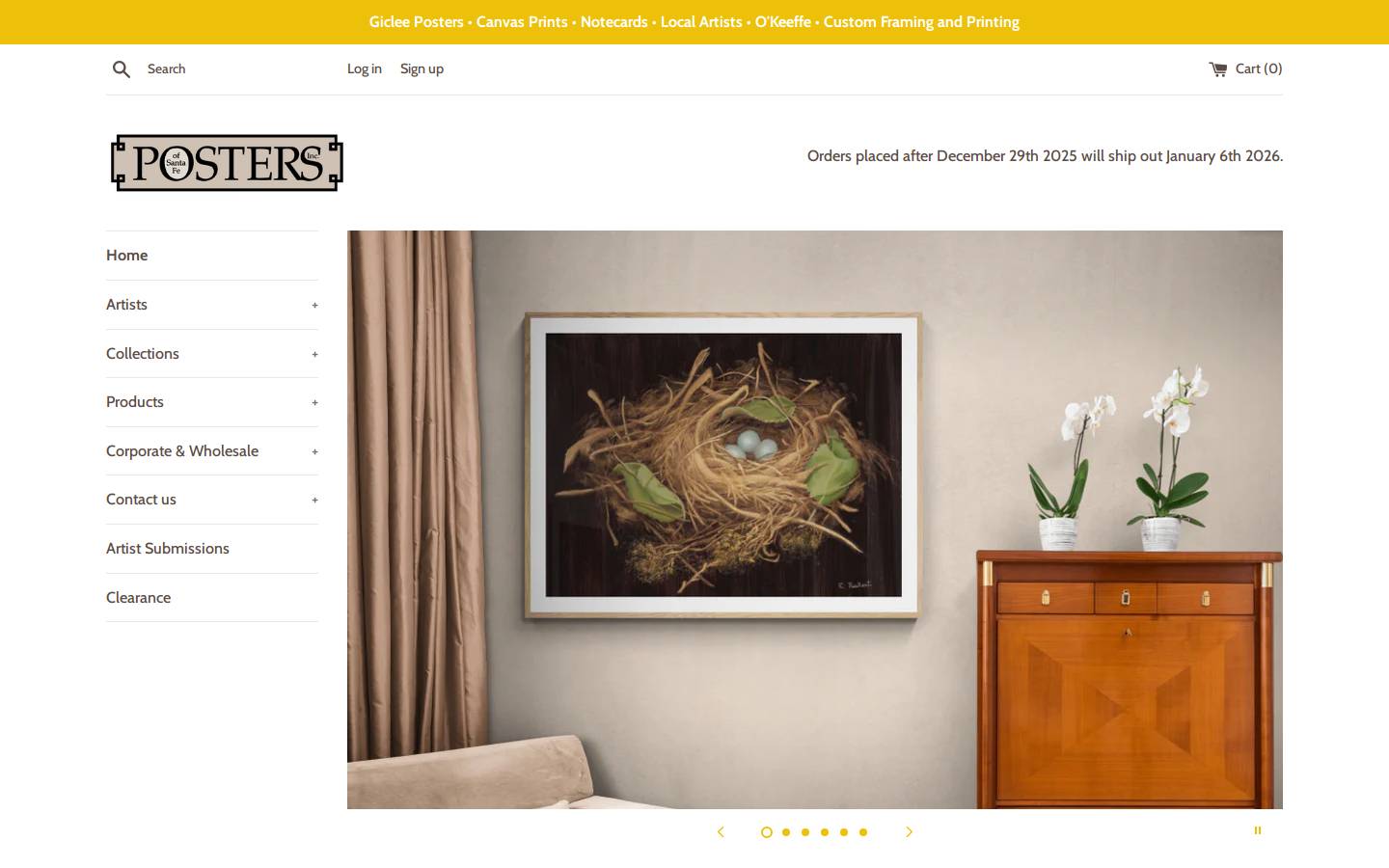 postersofsantafe.com homepage screenshot