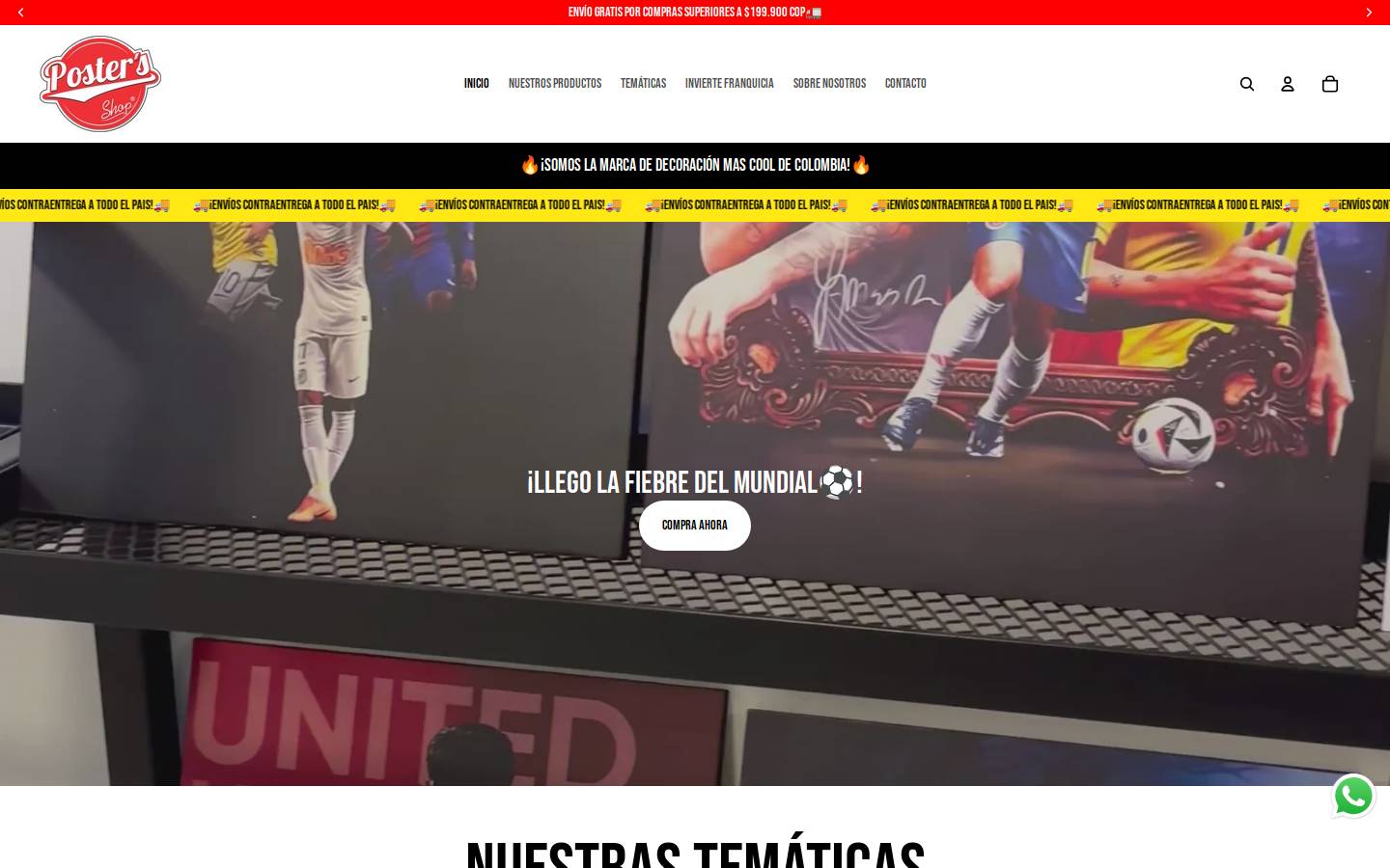 postersshop.com.co homepage screenshot