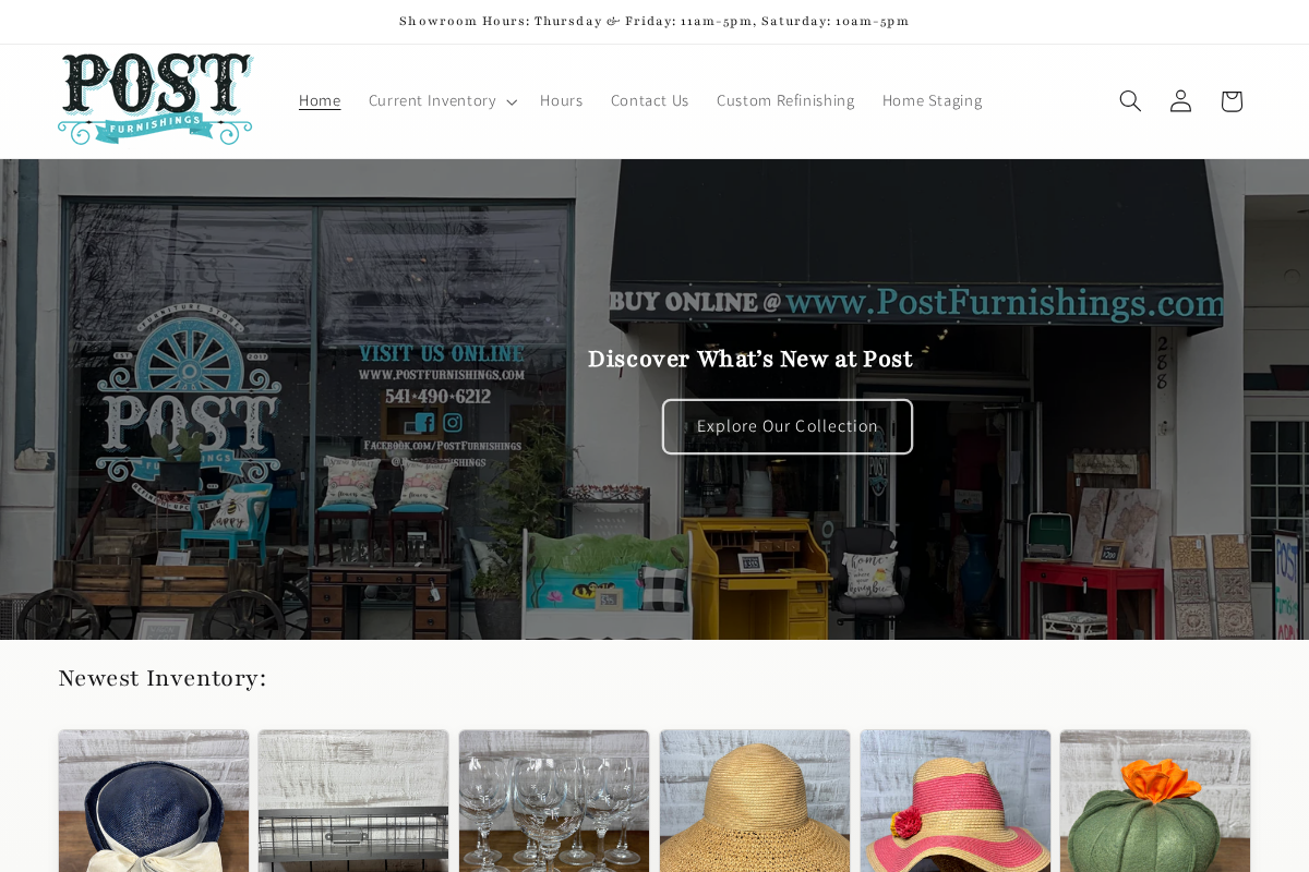 Post Furnishings homepage screenshot
