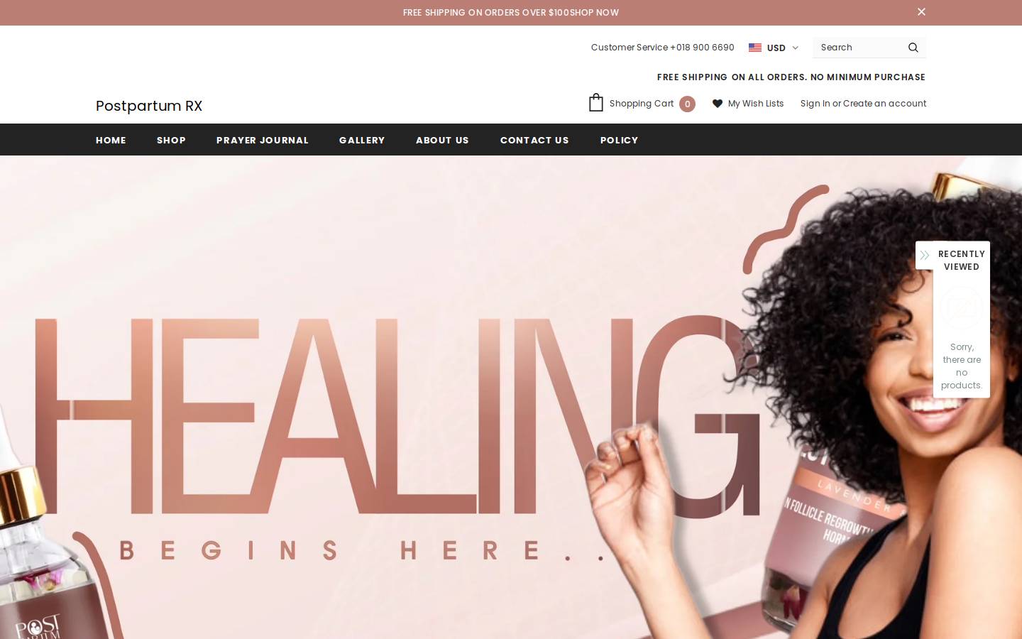 postpartumrx.com homepage screenshot