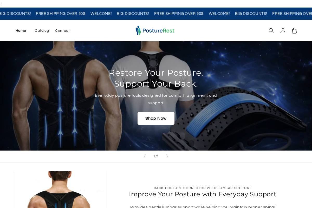 posturerest.store homepage screenshot
