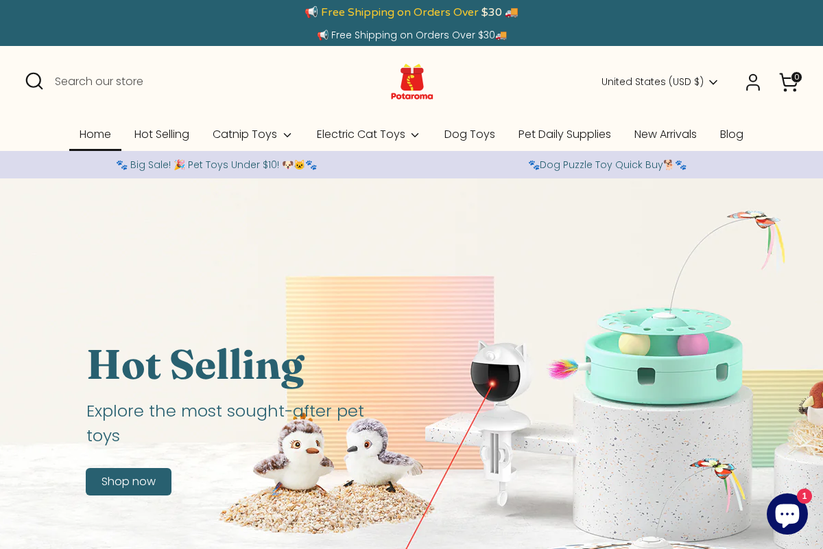 Potaroma homepage screenshot