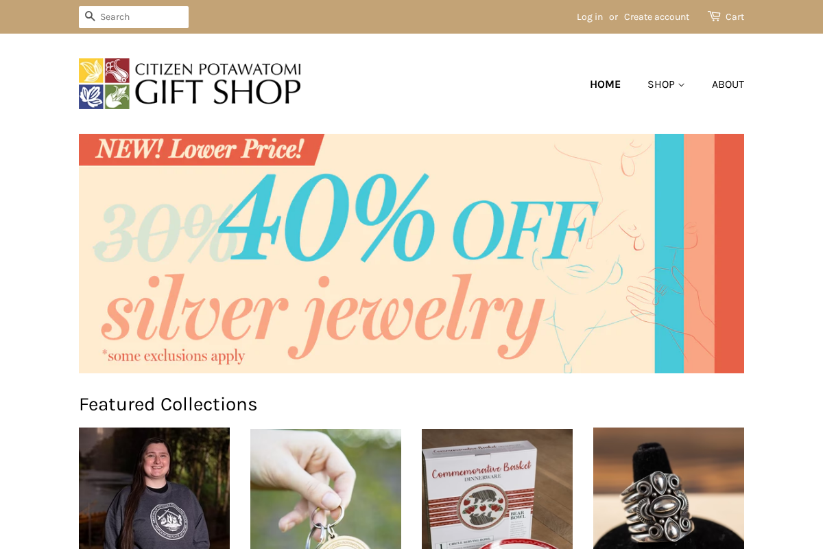 potawatomigifts.com homepage screenshot