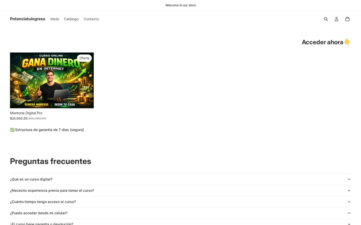potenciatuingreso.com homepage screenshot