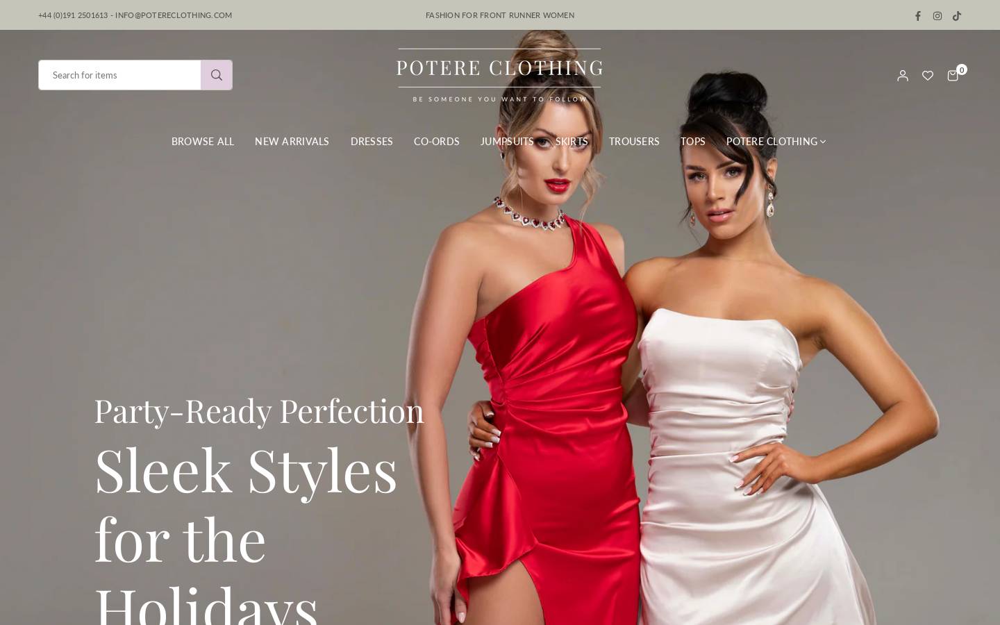 Potereclothing homepage screenshot