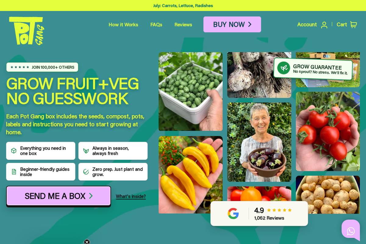 potgang.co.uk homepage screenshot